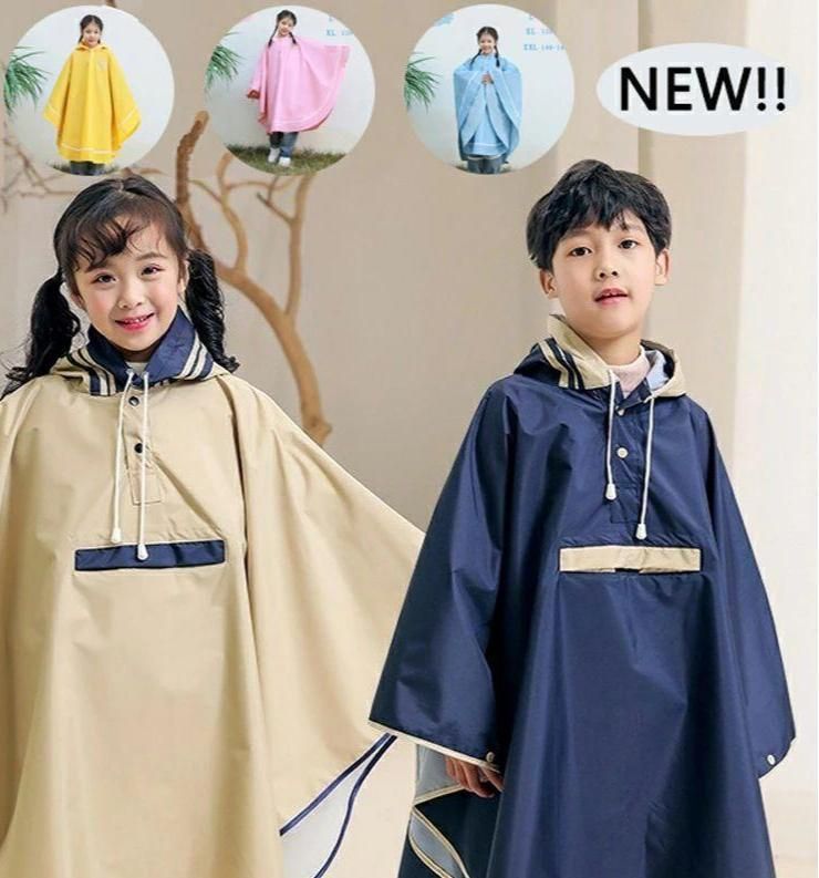 バイク 女の子 雨具 レインウェア 厚手生地 サイクル 140 自転車 通勤 リュック対応 5色 子供 110 自転車 120 130 収納袋付き 90~140...