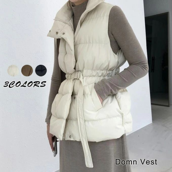 レディース アウター ダウン オシャレ 韓国ファッション コーデ 秋 ハイネック 無地 ダウンジャケット ジャケット 大人 冬 カジュアル コート(4)