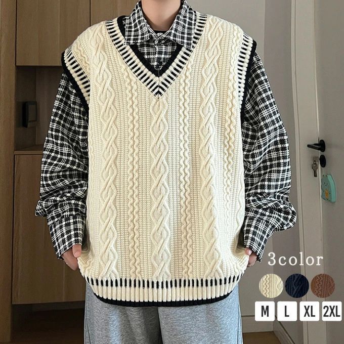 無地 セーター 学生 かっこいい ケーブル編み おしゃれ ゆったり 通学 カジュアル 冬 Vネック 春 ニット プルオーバー ニットス 大きいサイズ メンズ カジュアル 秋 メンズ