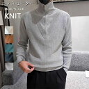ハイネック 20代 男性 クルーネック おしゃれ セーター 白 リブ編み メンズ ゆったり ニットソー シンプル プレゼント カジュアル レイヤード風 無地 黒...