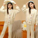 上下セット 長袖 前開き ジュニア プレゼント クリスマス 120-175cm あたたかい 防寒 冬服 肌触 保温 パジャマ お揃い 部屋着 長パンツ 子供服 ...
