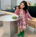 セットアップ キッズ 女の子 子供服 子ども 長袖 2点セット 日常 結婚式 プレゼント おしゃれ ピンク 花柄 春秋 かわいい チュニック ワンピースセット