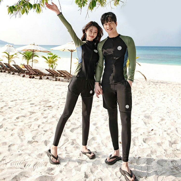 メンズ UVカット 女性用 ペアルック 水陸両用 海外旅行 サーフィン ランニング 水着 カップル水着 体型..