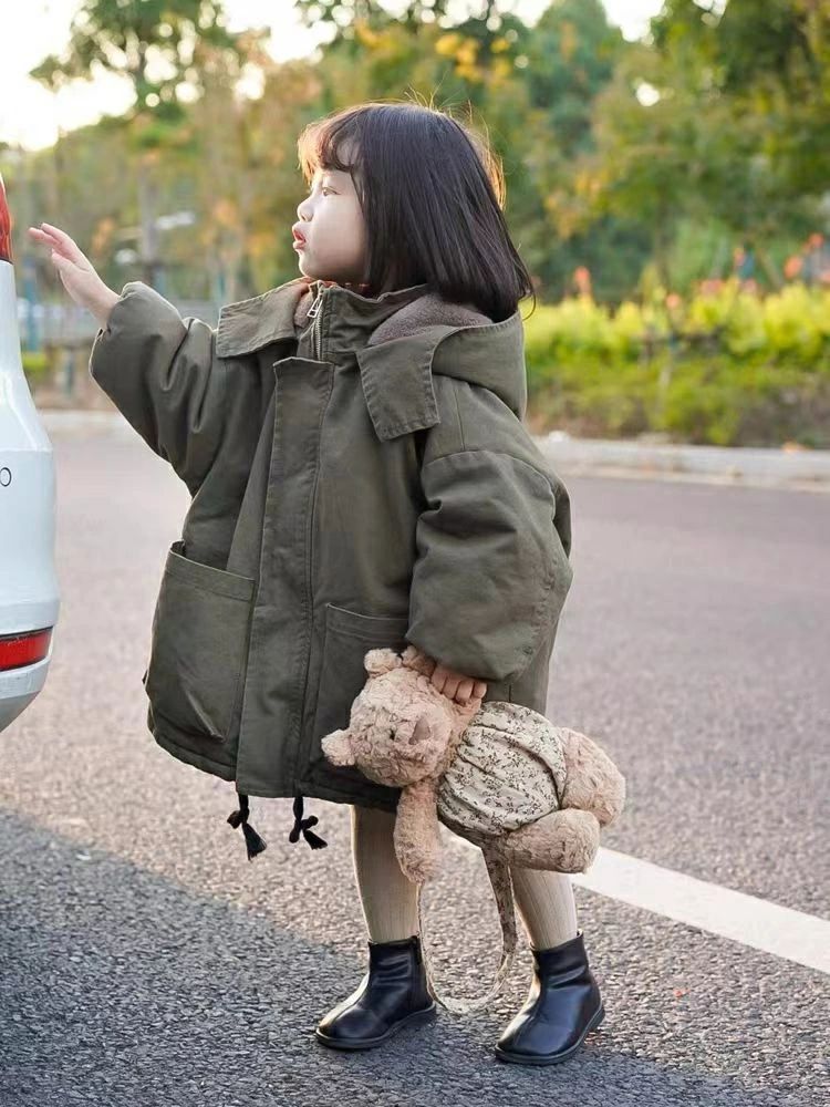 女の子 モッズ風コート ふわふわジャケット 中綿コート 140 110 120 130 ジュニア 韓国子供 キッズ あったか キッズ 100 防寒 子供服 男の子 秋冬 暖かい 裏起毛