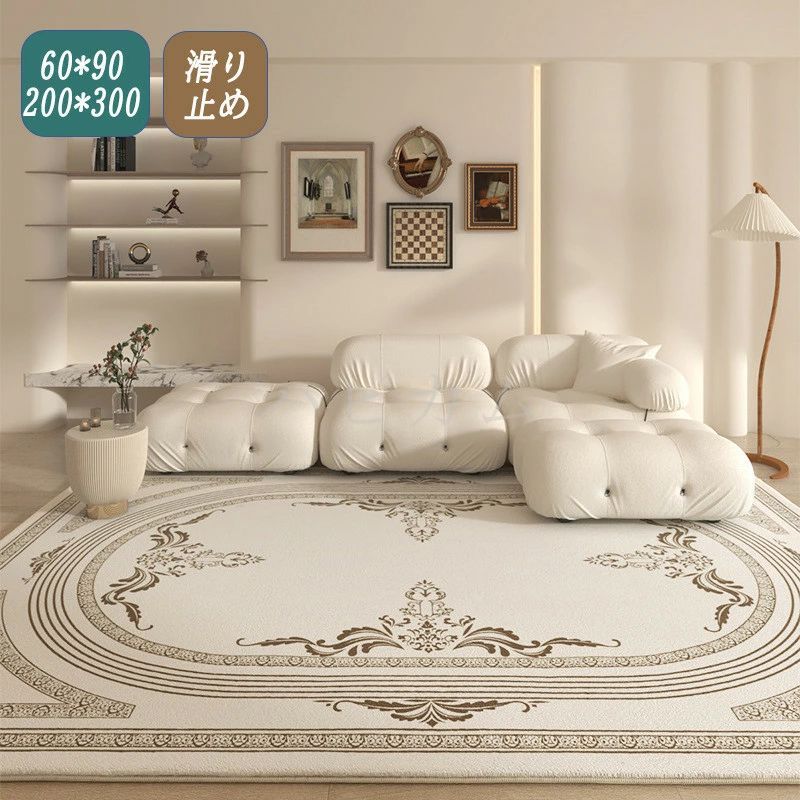 チェアマット ファッション 四季通用 大理石風カーペット ふかふか 洗える ラグ フロアマット 小さめ ..