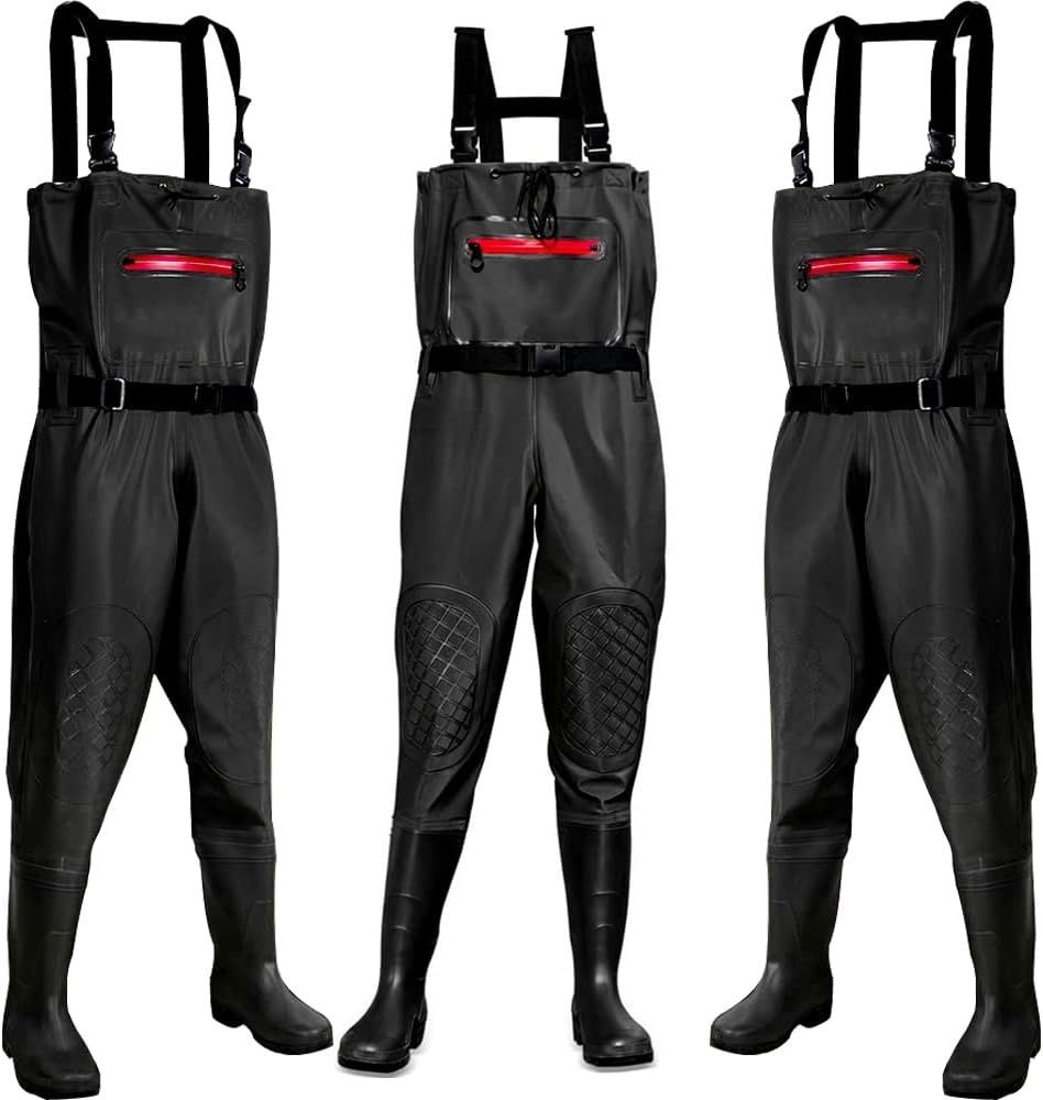 PVCウェーダー 釣り ウェーダー 胴付き長靴 対策 防災 大雨 全5サイズ 防水 チェストハイウェーダー