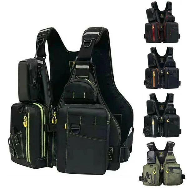 釣りウェア フィッシング フローティング 【送料無料】防撥通気 ライフジャケット 磯用 ゲーム 収納ポ..