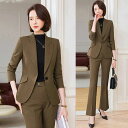 2点セット OL M オシャレ 30代 3XL 冬 カーキ オフィススーツ 入園式 XL 春 セレモニースーツ 通勤 レディース L S ワイドパンツ 卒園式 ...