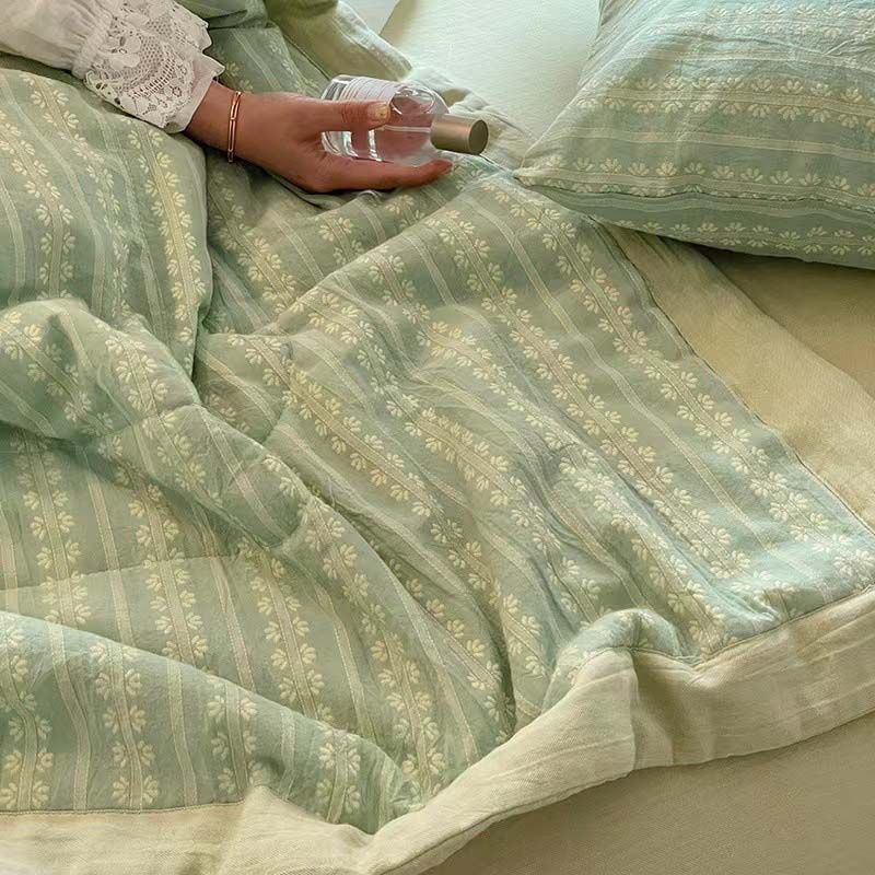 おしゃれ シングルサイズ コットン 肌かけ 夏掛け布団 花柄 洗える キルトケット 新生活 肌掛け布団 洗える 掛け布団 夏布団 肌布団 夏 夏ふとん掛布団 夏用 薄手 夏用掛け布団 綿 韓国風 掛け布団 薄い 軽い