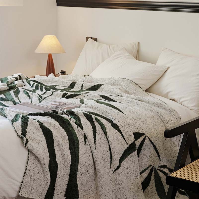 ベッドスロー 柔らかい ブランケッ グリーン 毛布 北欧 スローケット ブランケット マルチカバー プレ..