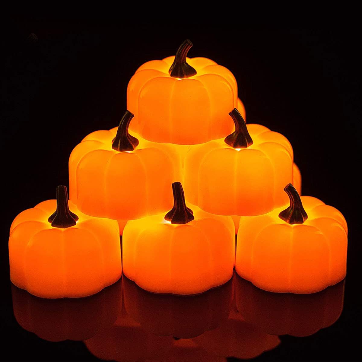 【12個セット】 ハロウィン 飾り LED キャンドル ライト Halloween 装飾 かぼちゃ ろうそく 電飾 イルミネーション 飾り付け キャンドルライト (タイプB)