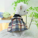 ウェア 犬 服 春夏 新作 中小型犬 泰迪 比熊 蝶結び チェック ドレス