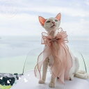 DreamPet デボンレックス 猫 アクセサリー 蝶結び 首輪 無毛猫 レース ハンドメイド フラワー ギフト ネックレス
