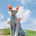 DreamPet フリルTシャツ デボンレックス 猫服 無毛猫 コットン フリル袖 トップス ベスト