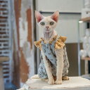 DreamPet 花柄シャツ デボンレックス 猫服 無毛猫 コットン フリル袖 トップス ベスト