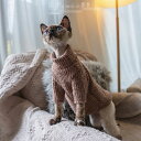 DreamPet 無毛猫 猫服 スフィンクス デボンレックス ストライプ 肌触り 保温 インナー セーター
