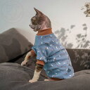 DreamPet Aクラス ベビーコットン 保温 デボンレックス 猫服 無毛猫 フリース カートゥーン柄 Tシャツ