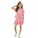 子供服 女の子 Tシャツ スカート 2点セット 上下セット キッズ ジャージ セットアップ 半袖 トップス 春 夏 ダンス衣装 ヒップホップ 通学 旅行 普段着 ジュニア