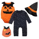 3点セット ハロウィン 衣装 子供 かぼちゃ ベビー パンプキンコスチューム 女の子 男の子 子供用 仮装 ダンス衣装 赤ちゃん 着ぐるみ 子供用 キッズ ハロウィーン パーティー 仮装 変装
