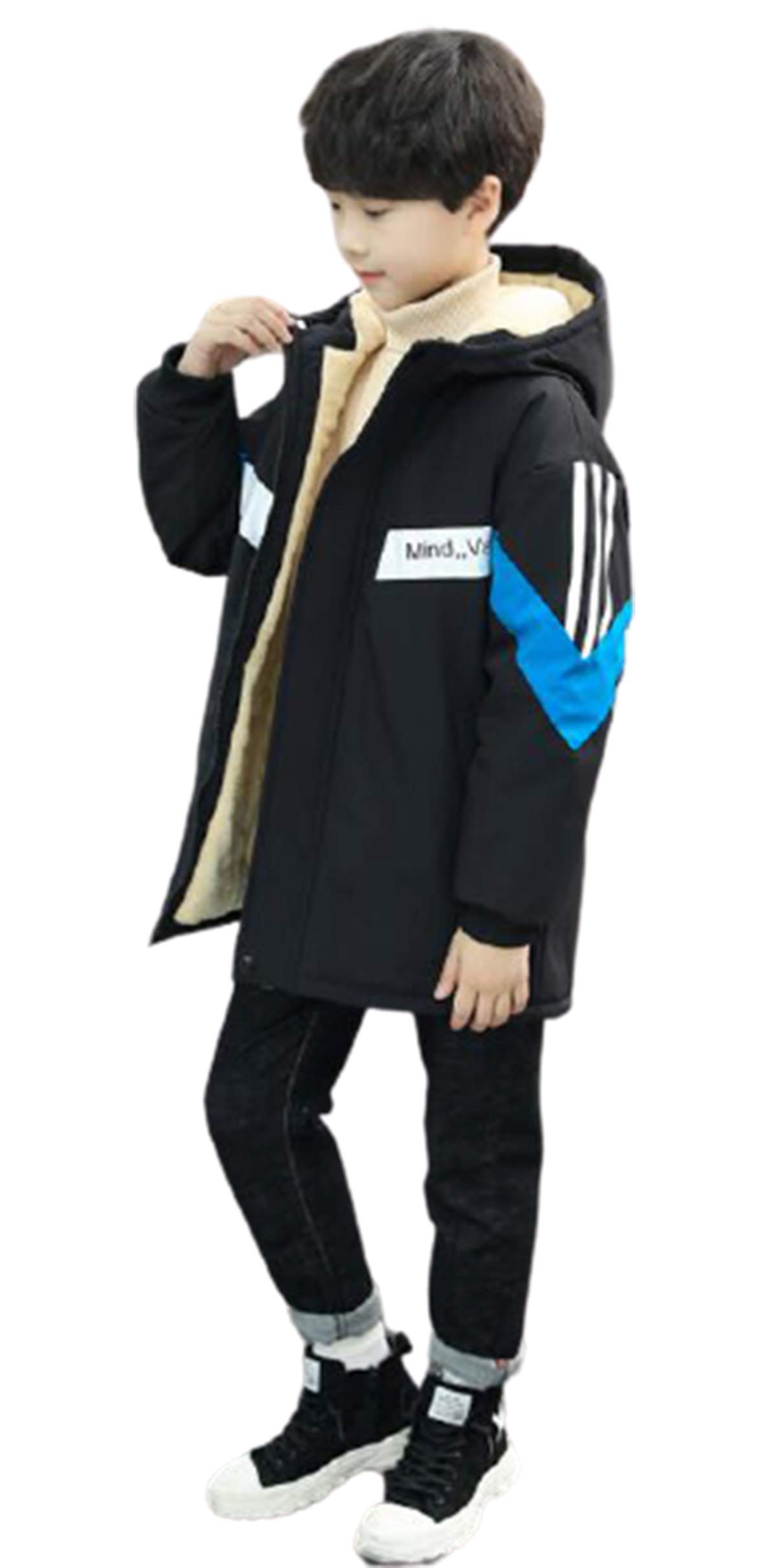 フード付き モッズコート 男の子 子供服 ロングコート 中綿ジャケット アウター 裏起毛 裏ボア ミリタリージャケット ジャンパー ブルゾン キッズ 中綿 コー...