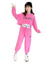 ジャージ 子供服 女の子 スウェット 長袖 上下セット ダンス 衣装 トレーナー パーカー tシャツ パンツ 3点セット ガールズ スポーツウェア 運動着 春秋...