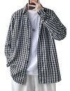チェックシャツ メンズ 長袖 シャツ ゆったり ネルシャツ カジュアル 千鳥柄 シャツジャケット 大きいサイズ メンズシャツ ポケット付き おしゃれ