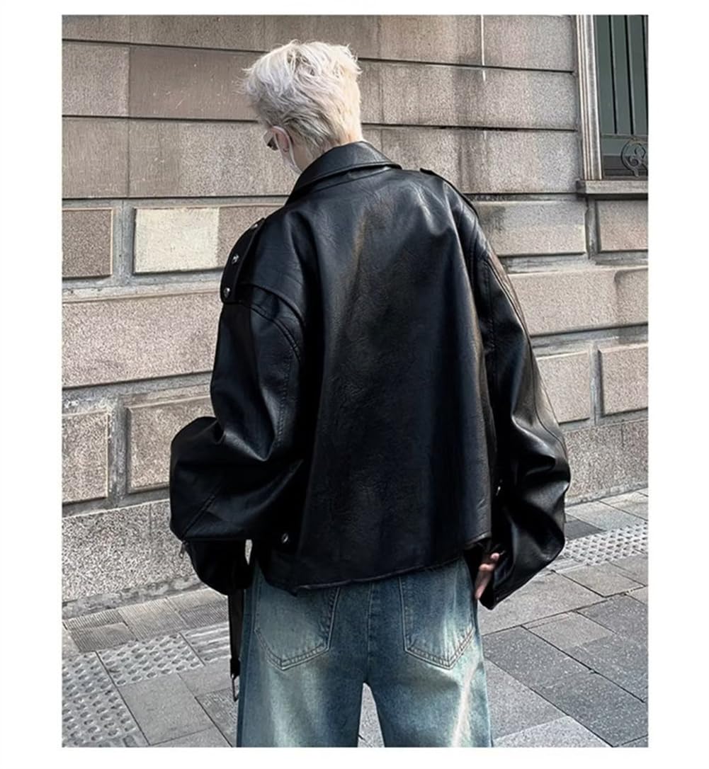 長袖 レザージャケット メンズ PUジャンパー 無地 ゆったり ブルゾン シンプル アウター 革ジャン カッコイイ ライダースジャケット フェイクレザー 春 秋コート