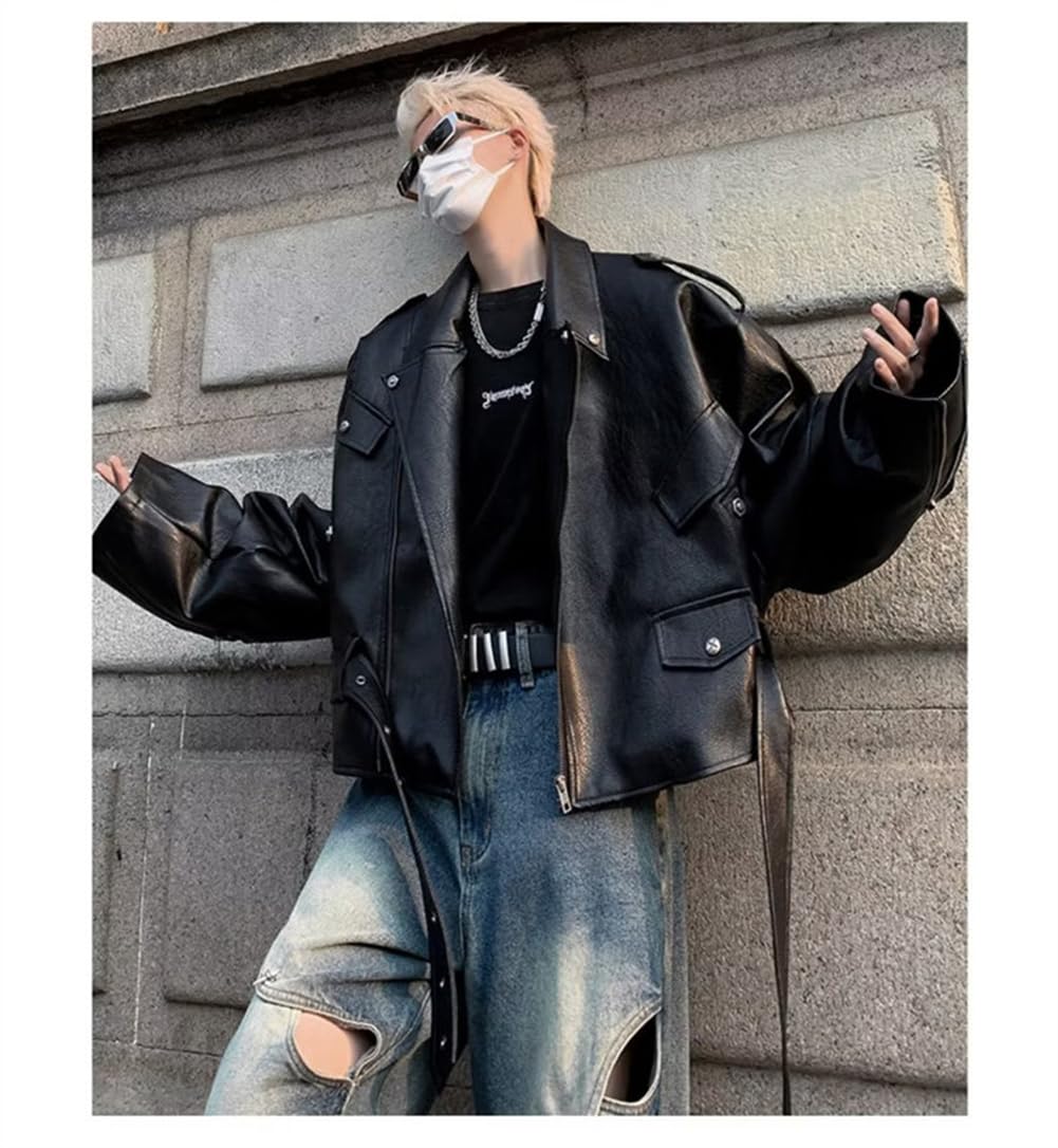 長袖 レザージャケット メンズ PUジャンパー 無地 ゆったり ブルゾン シンプル アウター 革ジャン カッコイイ ライダースジャケット フェイクレザー 春 秋コート