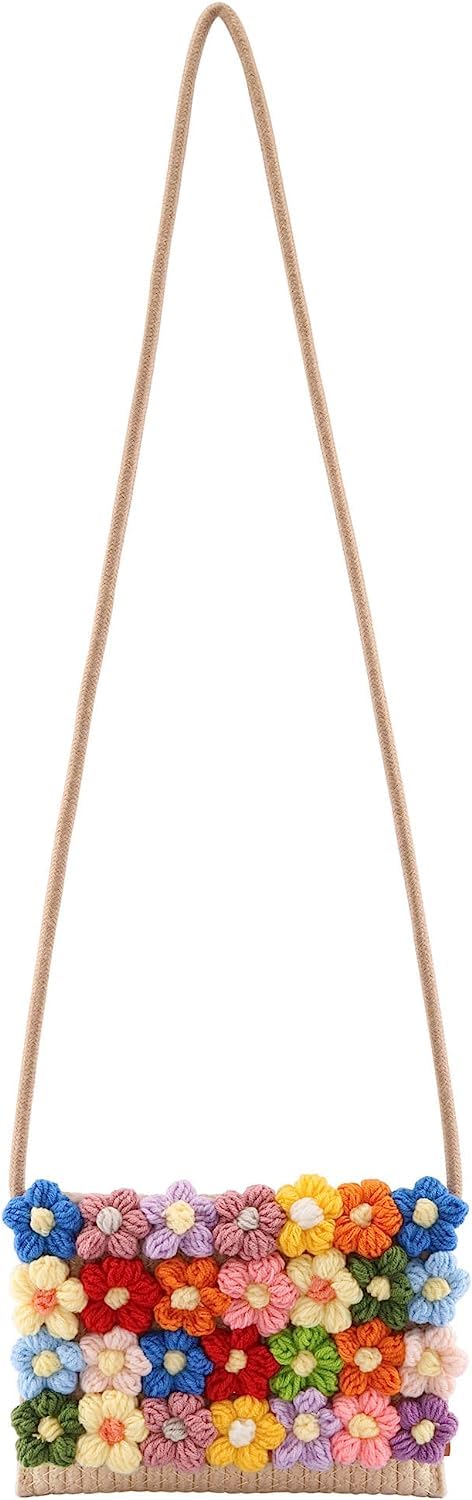 ショルダーバッグ ハンドバッグ 手編みバック かごバッグ 海バッグ レディース 春のバッグ 花 可愛い 斜め掛け 軽量 収納 肩掛け おしゃれ 花火大会 ハイキング デート