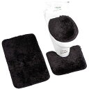 トイレマット トイレの蓋カバー バスマット 3点セット 足元マット 足拭きマット ふたカバー ラグマッ ト 吸水 汚れ防 3点セット ブラック