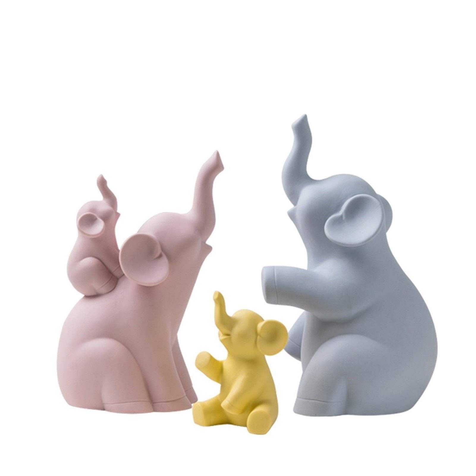 装飾品 デコレーションとプレミアムギフト工芸用3PCS象の置物象の像の彫刻 立像