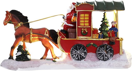 フィギュア彫刻 クリスマスの装飾のインテリア置物置かれたサンタクロースとキャリッジ彫刻 導いたライトホームストアウィンドウオフィスの装飾クリエイティブギフト 風水像 フィギュア彫刻 クリスマスの装飾のインテリア置物置かれたサンタクロースとキャリッジ彫刻 導いたライトホームストアウィンドウオフィスの装飾クリエイティブギフト 風水像
