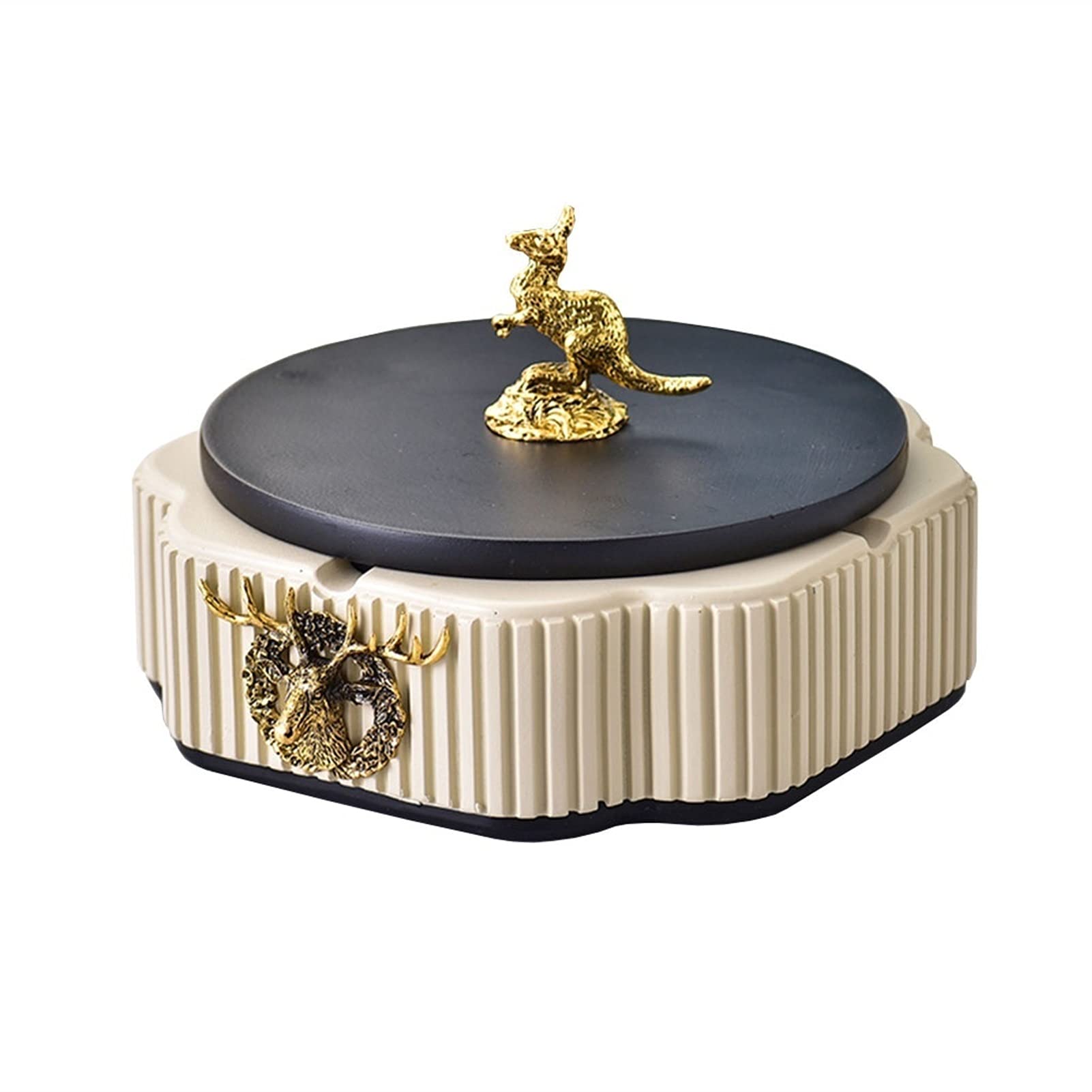 灰皿 蓋の屋外の車の家のコーヒーテーブルのオフィスのデスクの装飾金6.29インチ6.29インチ アッシュバケット (Color : H)