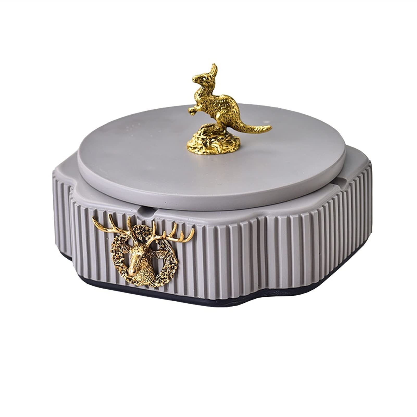 灰皿 蓋の屋外の車の家のコーヒーテーブルのオフィスのデスクの装飾金6.29インチ6.29インチ アッシュバケット (Color : J)