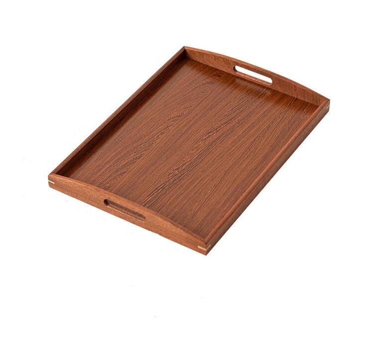 お盆 トレー 木製 和風 高級 お盆トレイ 46cm 四角 直角 カフェトレイ トレイ おぼん ランチレート ラ..