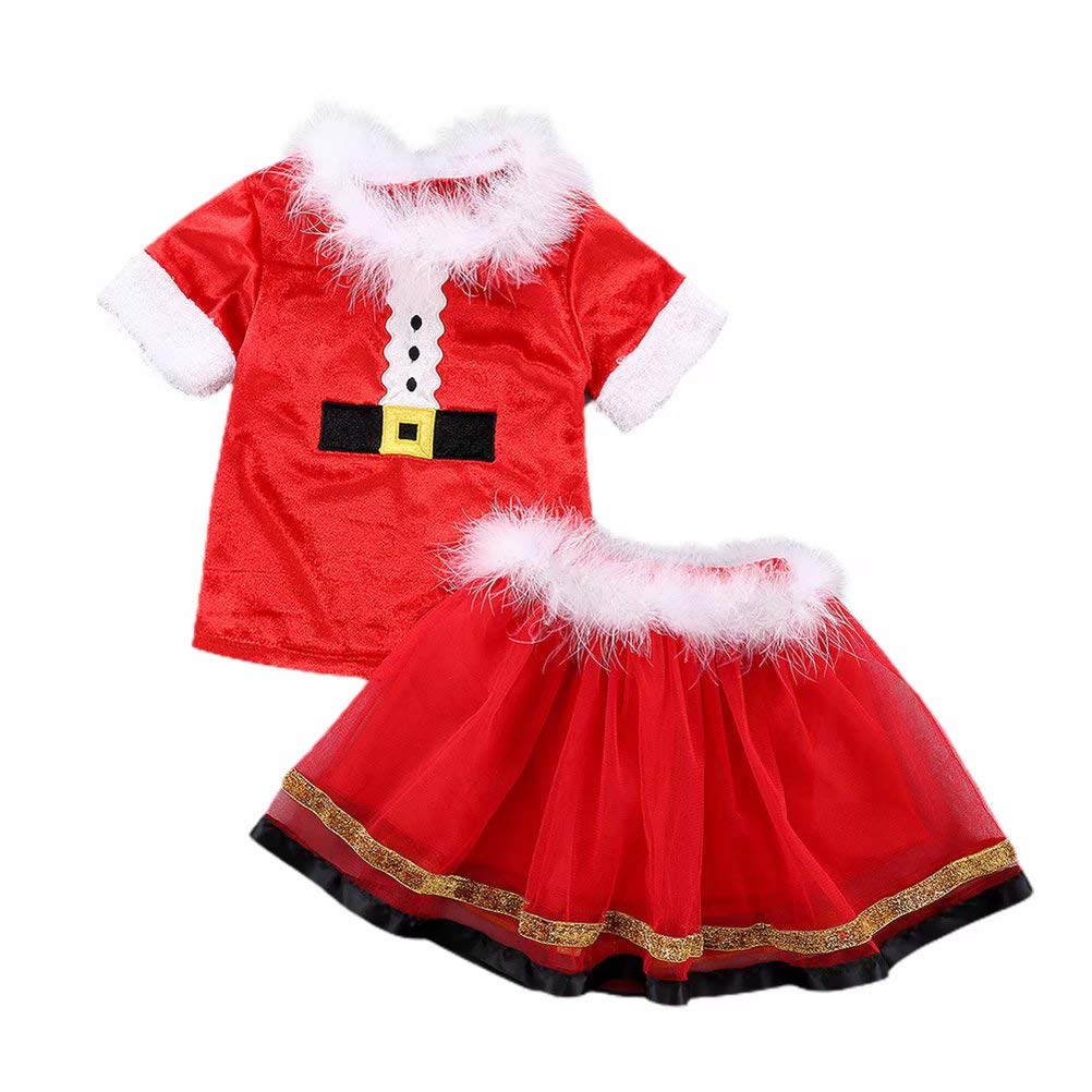 クリスマス サンタ 衣装 子供 ベビー サンタクロース コスプレ 2点セット チュチュスカート 女の子 キッズ コスチューム サンタコス 仮装 かわいい パーティー イベント 文化祭 プレゼント