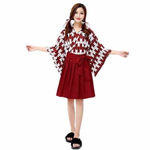 和服 レディーズ 和風 浴衣 鯉のぼり 和式 矢羽柄 プリント 改良着物 上下セット プリーツスカート コスプレ衣装 写真撮影用 仮装 コスチューム 女性用