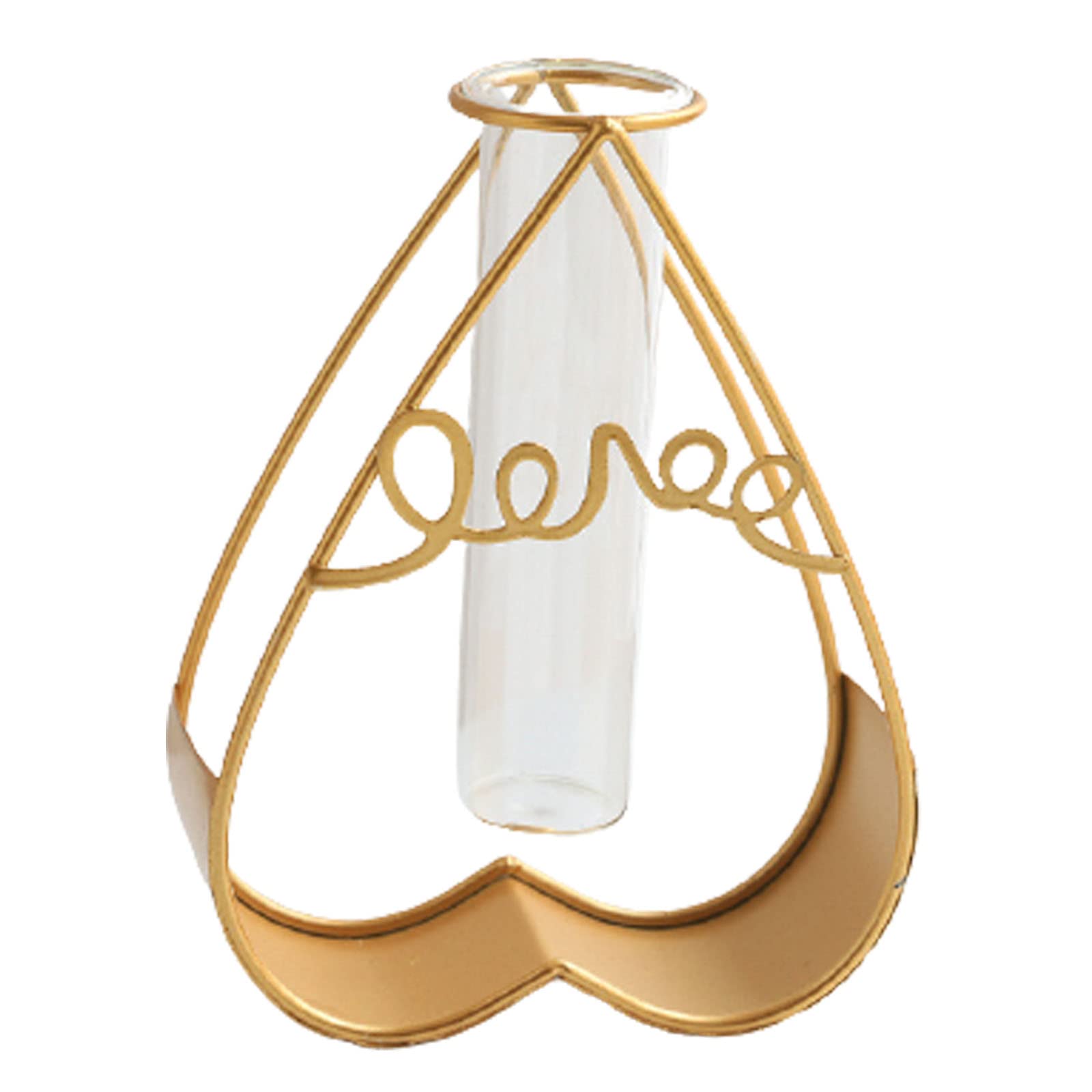 花瓶 ミニ花器 ガラス花瓶 透明 フラワーベース 一輪挿し北欧 ゴールド フローラ花器 水栽培 インテリア飾り プレゼント 北欧 おしゃれ 透明花瓶?テラリウム容器 工芸 壁掛け花瓶 玄関廊下装飾花瓶ガーデニング?プレゼント ハート型