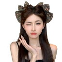 ボリューム シュシュ 上品 ヘアクリップ バレッタ フランス式 スパンコール メッシュ 綺麗め 大きめ ヘア蝶結び 髪飾り 髪留め ヘアアクセサリー 結婚式 お呼ばれ パーティー 誕生日 クリスマス