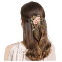 ヘアクリップ バレッタ ヘアピン 立体花葉 エレガント 上品 優しい 髪飾り 女性 シンプル 優雅的 おしゃれ 日常 通勤通学 誕生日 発表会 結婚式 卒業式 入学式 パーティー 記念日 プレゼント (ピンク)