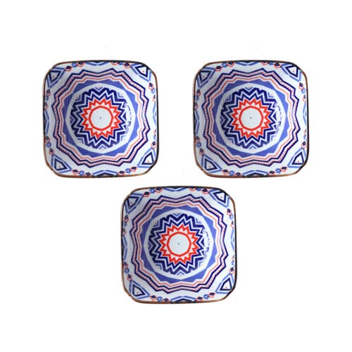 小皿 3個セット お皿 おしゃれ 可愛い 磁器 彩 民族風 調味料入れ 小さい 調味料皿 醤油皿 豆皿 軽量 ..