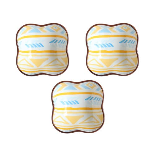 小皿 3個セット お皿 おしゃれ 可愛い 磁器 彩 民族風 調味料入れ 小さい 調味料皿 醤油皿 豆皿 軽量 ..