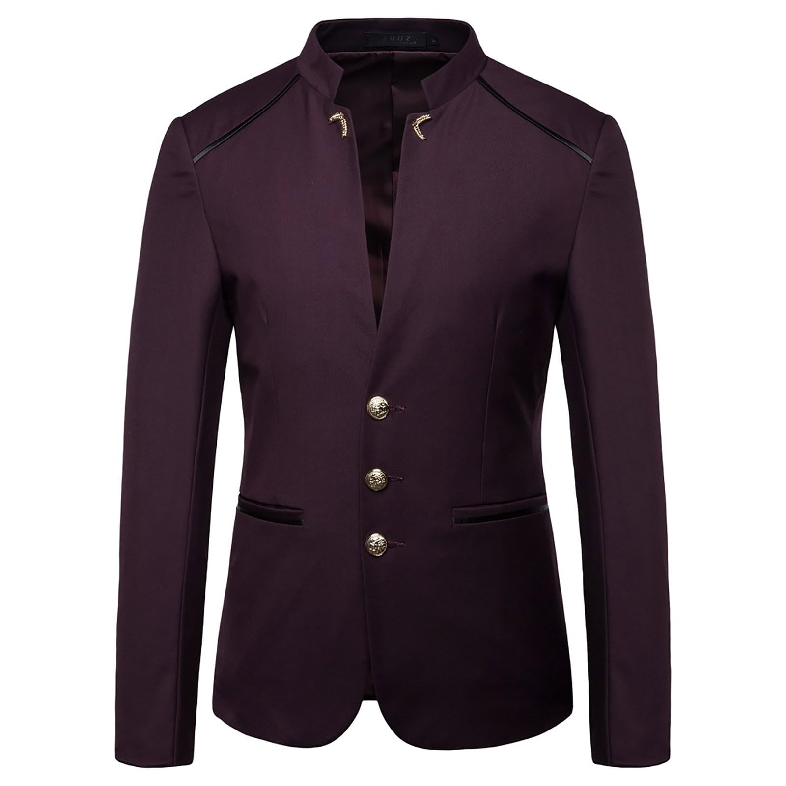 Tailored Jacket - テーラードジャケット メンズ 春秋 スーツジャケット ボタン スリム 無地 紳士服 おしゃれ カジュアル ジャケット スラックス 着心地良い 礼服 結婚式 オールシーズン チャイナ風 アウター スタンドカラー ビジネス ス かっこいい