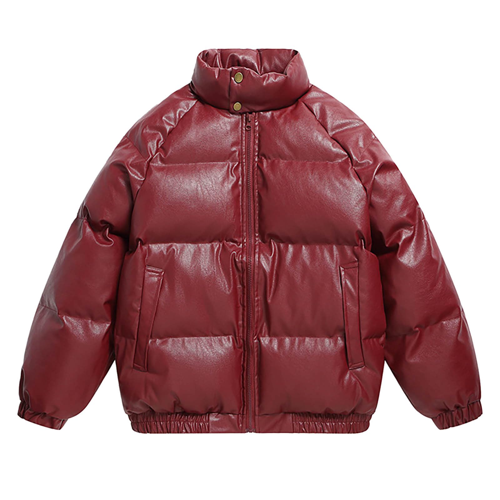 レザーダウンジャケット メンズ PU革 ライダースジャケット レザージャケット 革ジャン レザーコート ラムレザーコート 革 皮ジャン 中綿ジャケット 冬服 無地 アウター 大きいサイズ 厚手 暖かい 防寒 カジュアル 防風 軽量 男女兼用