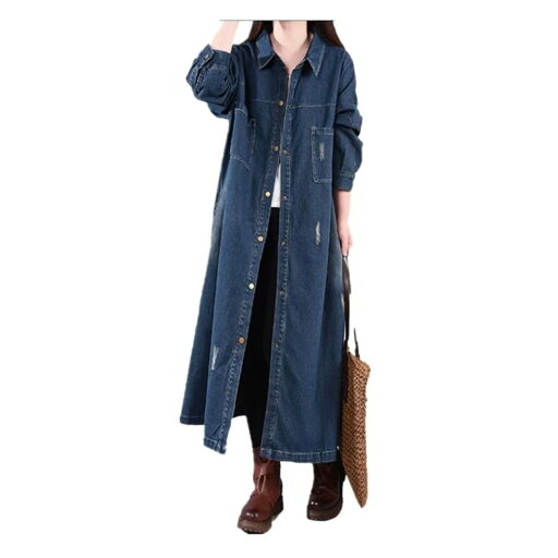 トレンチコート レディース デニム ロングシャツ デニムシャツ 羽織 ロングコート カジュアル 春 秋 春服 秋服 トレンチコート レディース デニム ロングシャツ デニムシャツ 羽織 ロングコート カジュアル 春 秋 春服 秋服
