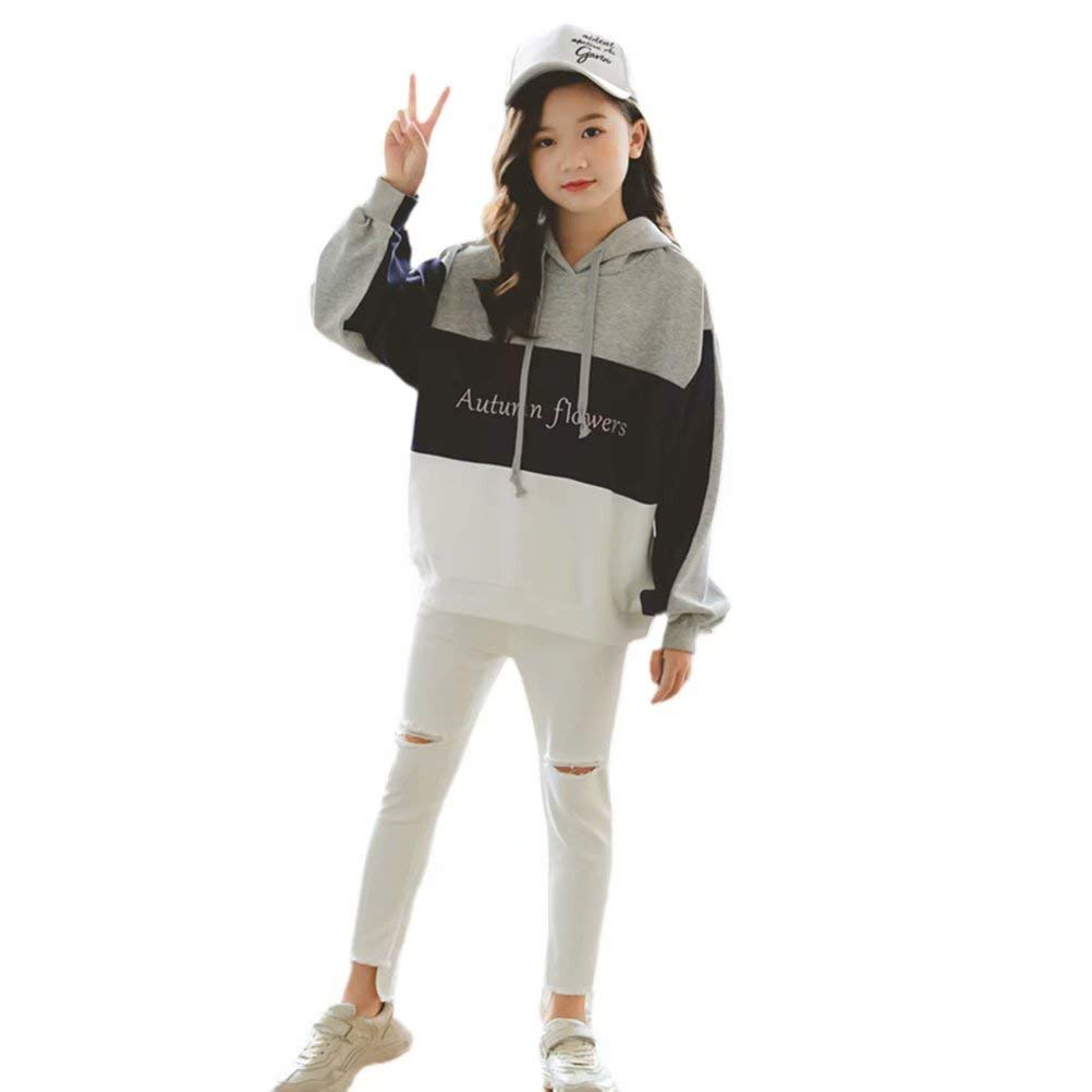 キッズ プルオーバー フード付き 長袖 スウェット 女の子 男の子 トレーナー 英字 刺繍 春秋 トップス ゆったり 柔らかい スポーツウェア 運動服 ダンス衣装 韓国ファション