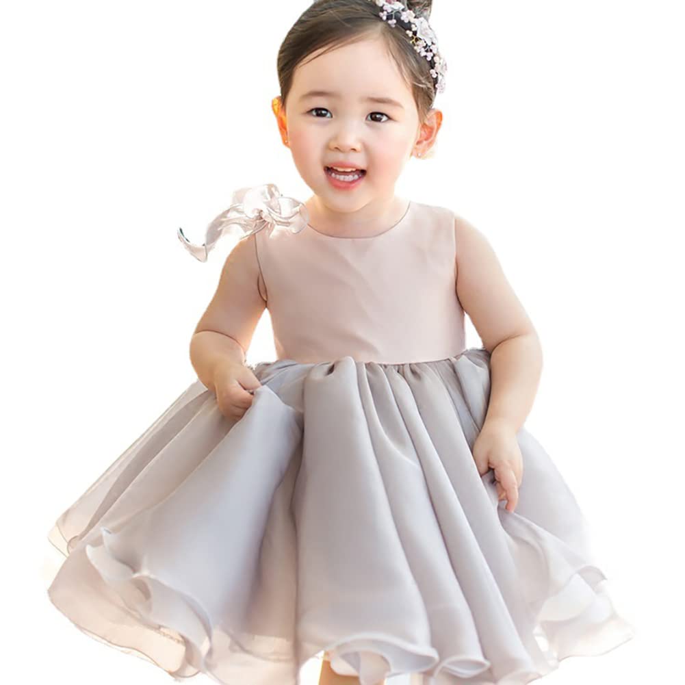 ベビー セレモニードレス 子供ドレス 赤ちゃん ワンピース 無地 ふわふわ ノースリーブ プリンセス レ..