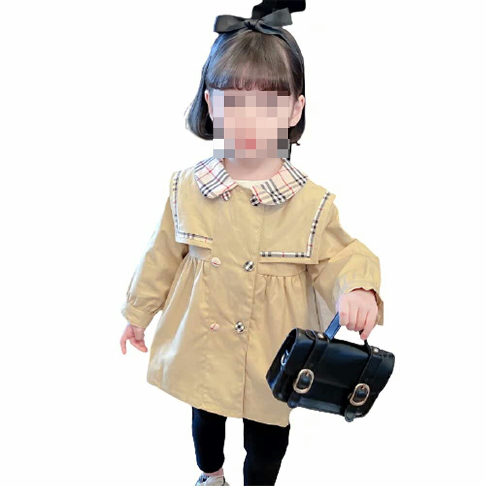 キッズ 女の子 長袖 無地 ロング ジャケット ボリューム袖 可愛い ベルト付き アウター 子供コート おしゃれ カジュアル 防風 通園 通学