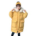 ダウンジャケット 女の子 キッズ ダウンコート ロング丈 フード付き ファー 厚手 中綿ジャケット 中綿コート 軽量 ジュニア アウター ロング丈 子ども ロン...