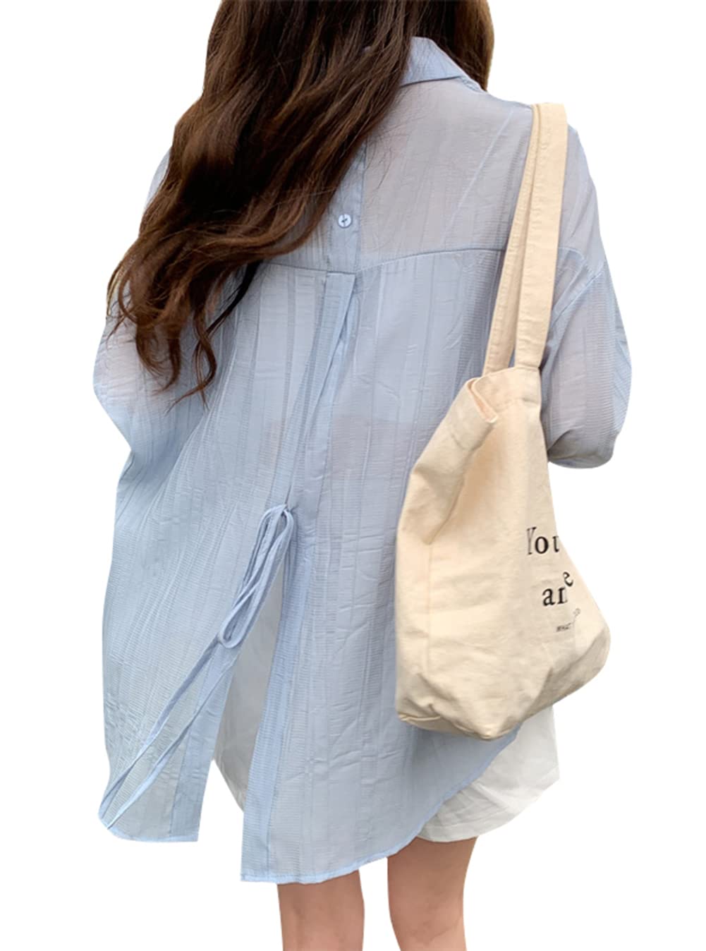 紫外線対策シャツ レディース 長袖 折り襟 ブラウス 日よけ対策 uvカット ス上着 日焼け服 透け感 大きいサイズ 体型カバー お出掛け